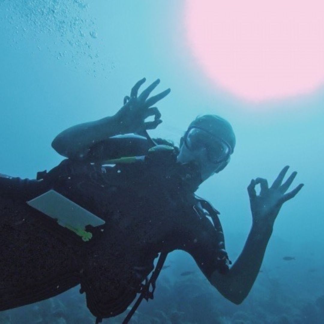 Photo of Coco scuba diving.