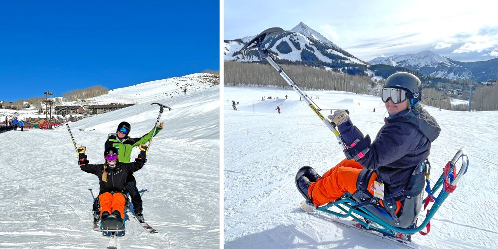 Photos of Lauren skiing.